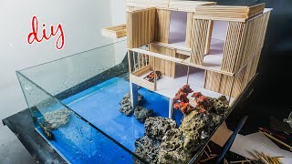Making A Modern Home With Toothpicks Has Swimming Pool And Rock Mountains Pro Media