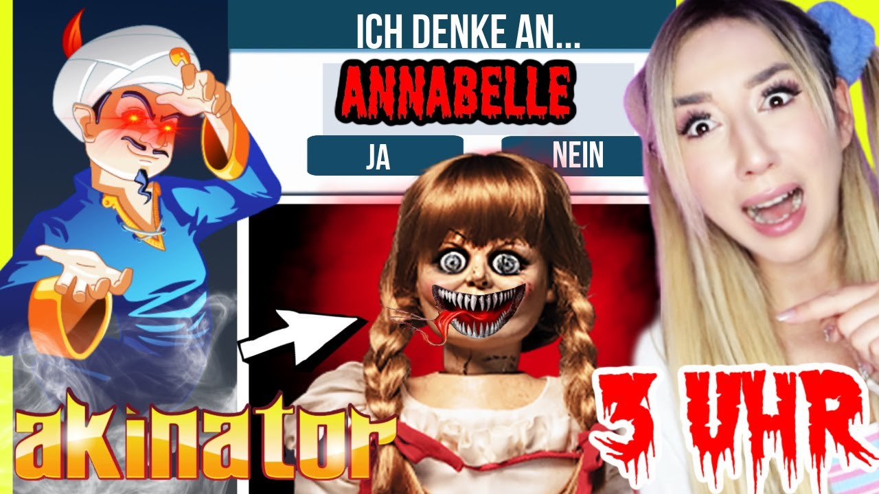 KENNT der Akinator ANNABELLE die VERFLUCHTE PUPPE um 3 Uhr nachts vor Halloween 2023 (kein PRANK)