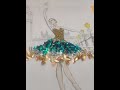ASMR Elegant Fashion Dress Glittering #art #creativepassion #fashionillustration #drawing