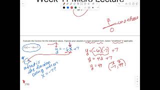 Week 11 Micro Lecture - Evaluating Functions for Given Values