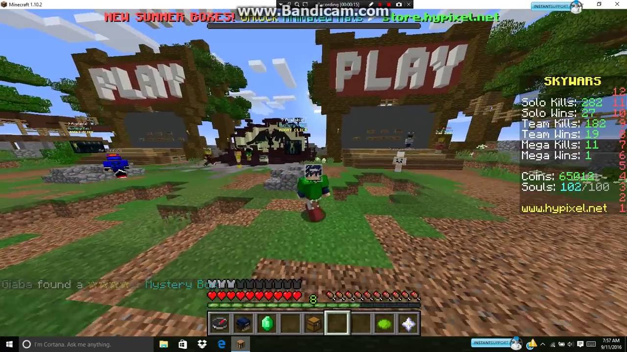 Minecraft Hypixel Mystery Box's Opening! Rare Things! Using Bandicam