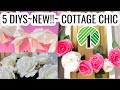 🎀NEW!!~5 DIY DOLLAR TREE COTTAGE CHIC DECOR CRAFTS~BOWS &amp; ROSES~ 🎀 Olivia's Romantic Home DIY