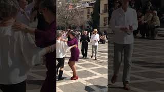 Street Dancing Below Alhambra Palace Granada Spain