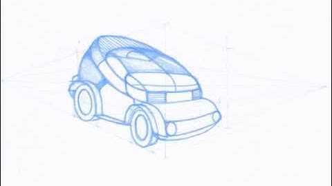 Perspective Drawing : Draw a box : Vehicle... in a two point perspective.. monochrome. #shorts