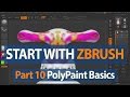 How to Start with ZBrush - PolyPaint Basics - Part 10