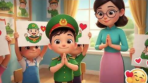 Các bé lớp 5-6 tuổi A3 trường mầm non Quang Tiến chúc mừng ngày 22/12