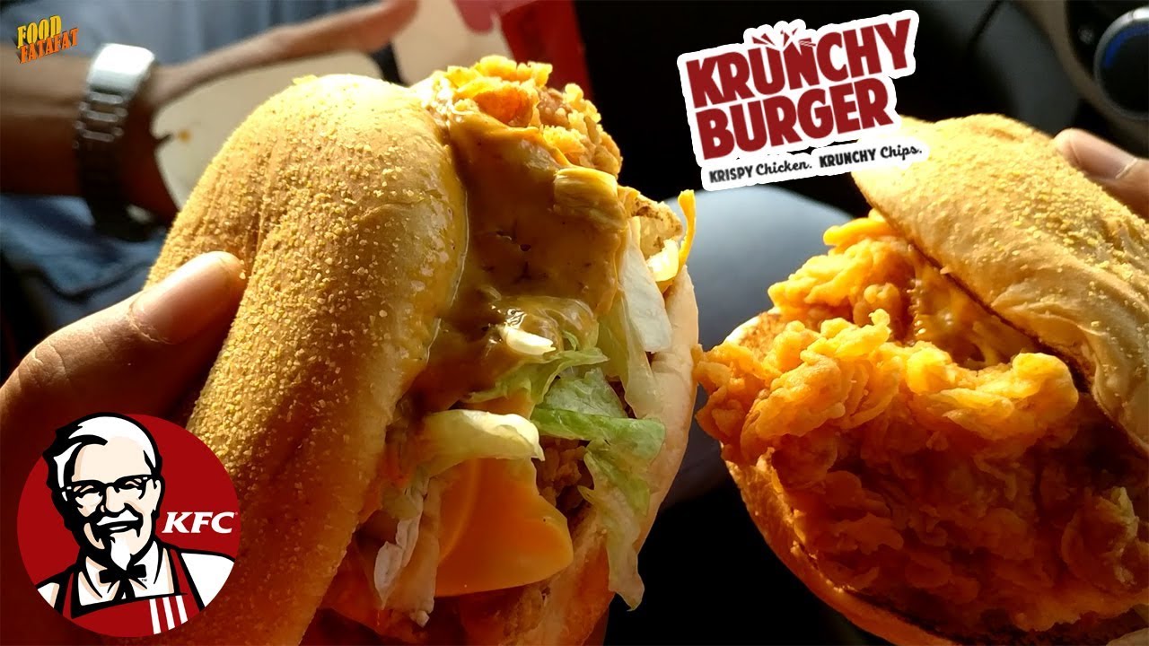 KFC’s New Krunchy Burger - Taste Test Eating show - Mukbang | Food Fatafat