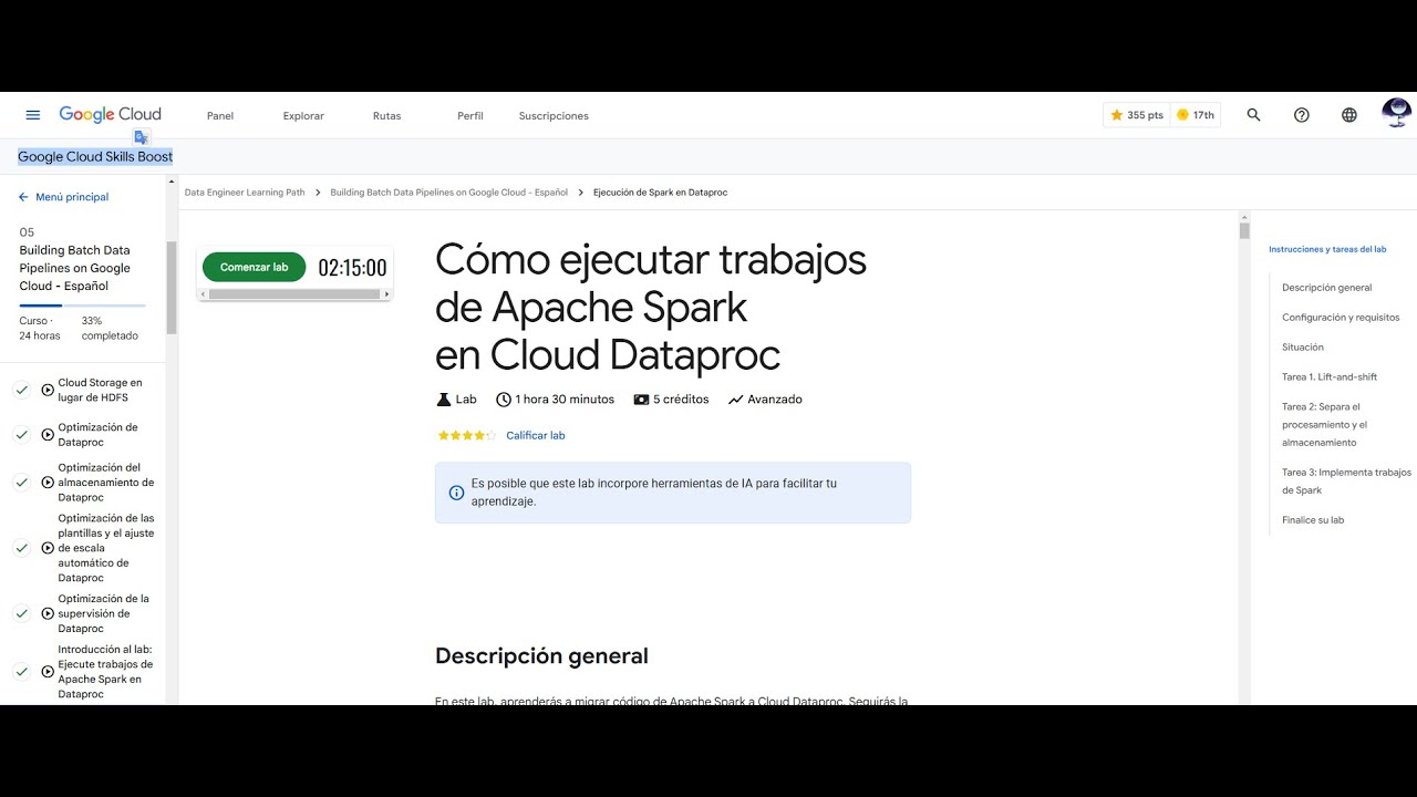 Cómo ejecutar trabajos de Apache Spark en Cloud Dataproc - Laboratorio ...