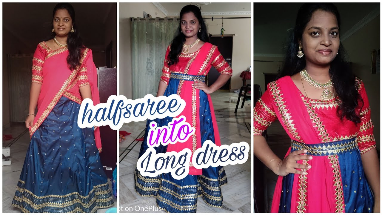 Convert old saree into designer outfit | Long dress design, Long gown  design, Long frock designs