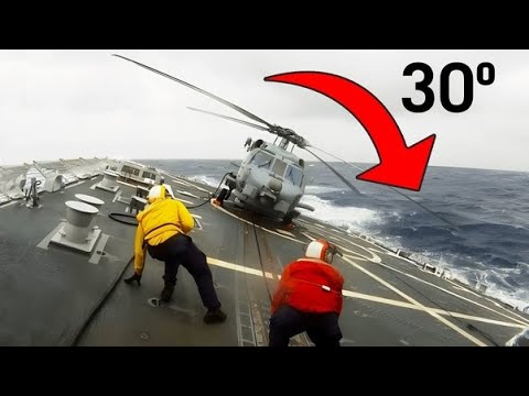 ¿Cómo hacen las aeronaves para no CAERSE de los portaaviones en el MAR AGITADO?