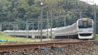 JR総武本線　E217系クラY-27編成+クラY-131編成快速成田空港行き@物井〜佐倉