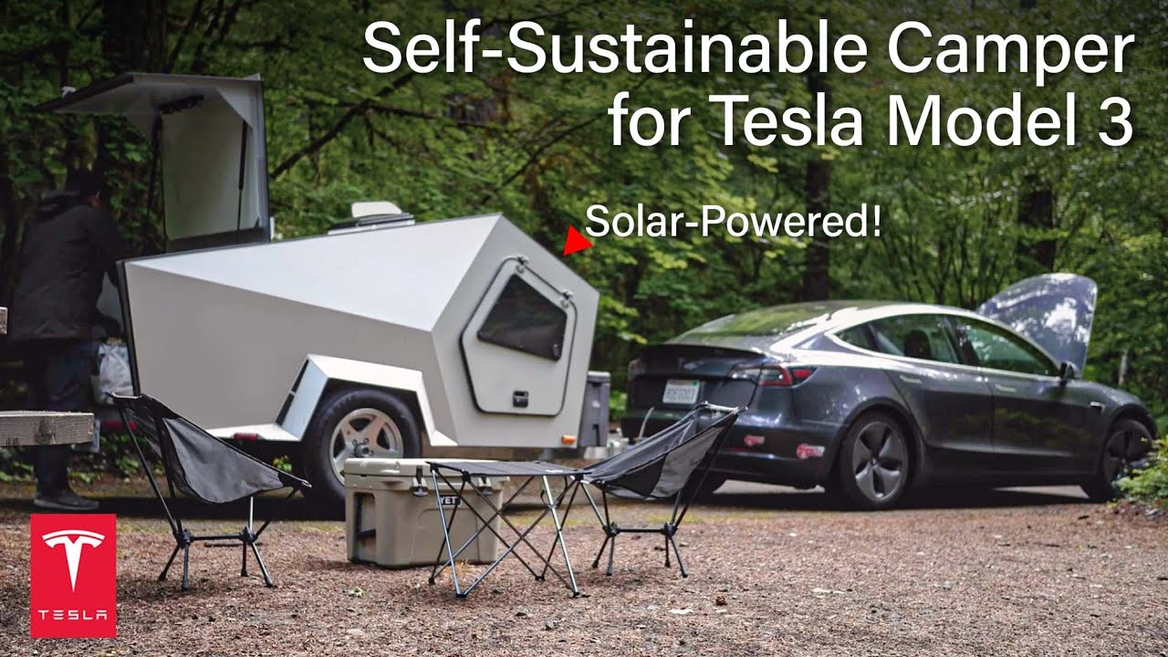 Solar-Powered Camper for Tesla Model 3 & Model Y 