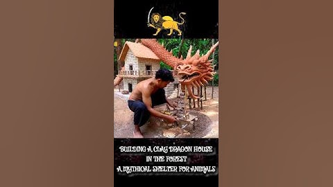 Building a Clay Dragon House in the Forest — A Mythical Shelter for Animals #howtobuild #shorts