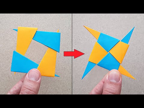 DIY - A4 KAĞITTAN NİNJA YILDIZI NASIL YAPILIR - ( Transforming Ninja Star  )