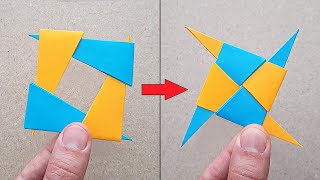 DIY - A4 KAĞITTAN NİNJA YILDIZI NASIL YAPILIR - ( Transforming Ninja Star  )