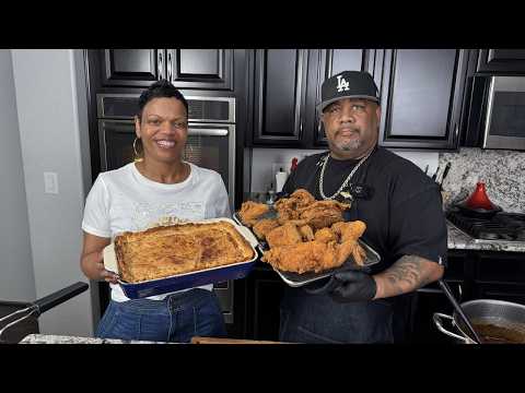 I Made Peach Cobber and Fried Chicken for ⁨@SmokinandGrillinwithAB⁩