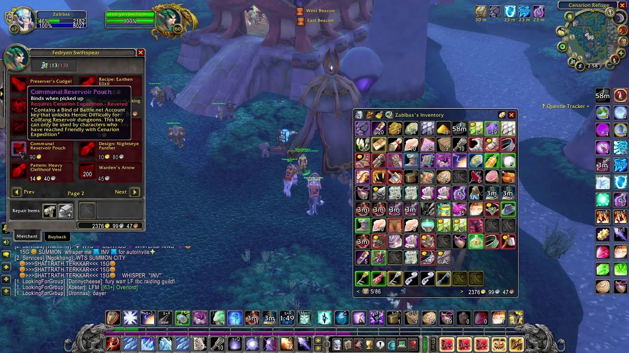 Wow TBC 1-2 Mage 61-70 SLave pens 300-340k exp/h