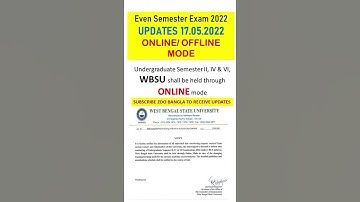 WBSU Even Semester Update 17th May 2022 #shorts