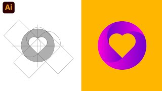 Cách thiết kế logo trái tim 3d  | Logo design process screenshot 5