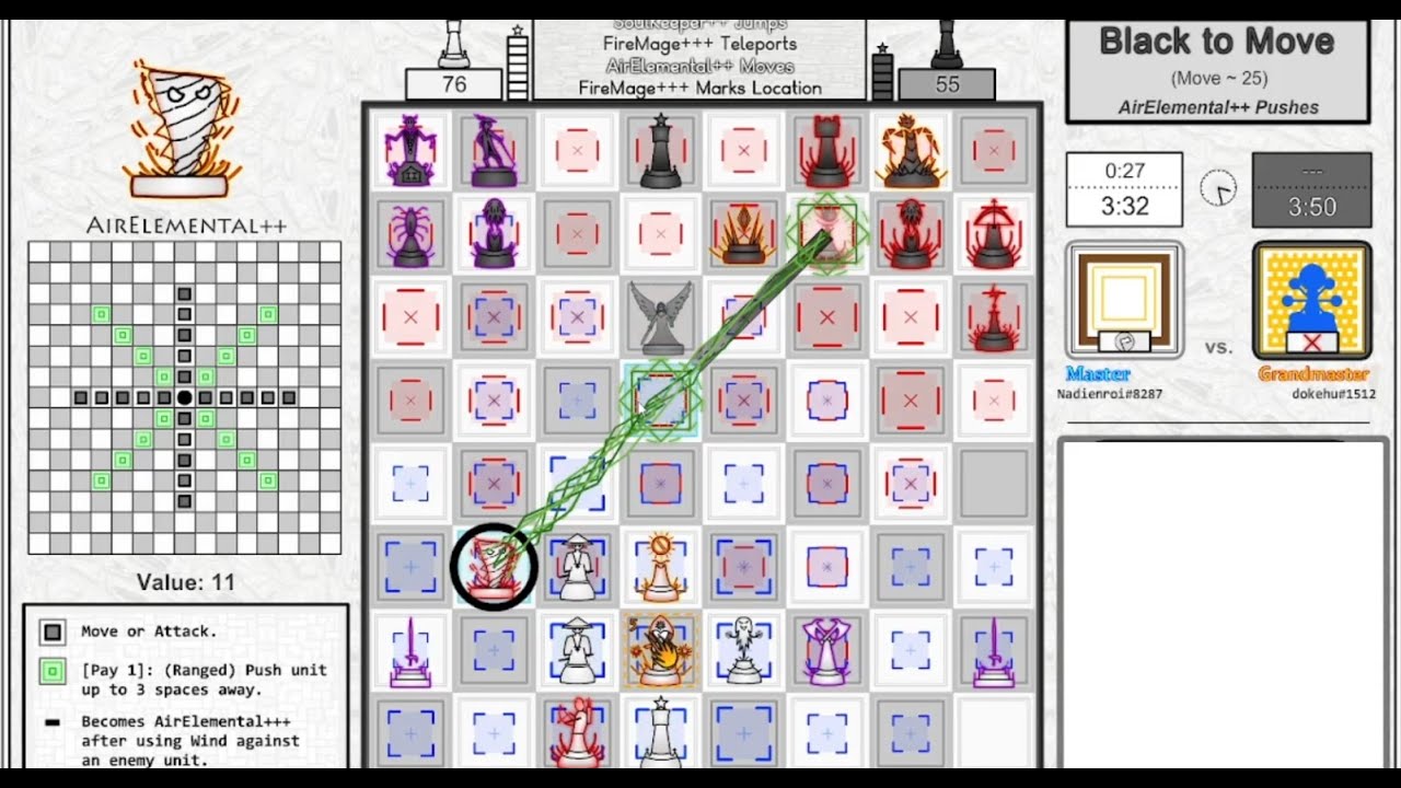 Chess Evolved Online: VS Grandmaster dokehu and Random Bot
