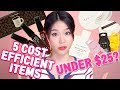 5 COST EFFICIENT ITEMS UNDER 💰$25💰from 4brands; Innisfree, Skin’s Boni, Tonymoly, Etude House