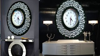 DIY dollar tree wall clock  | glam wall clock / room decor ideas |   | Craft Angel