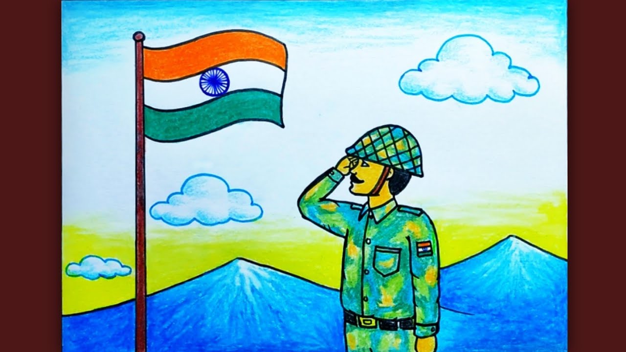Independence Day Drawing | 75th Independence Day Scene with Indian ...
