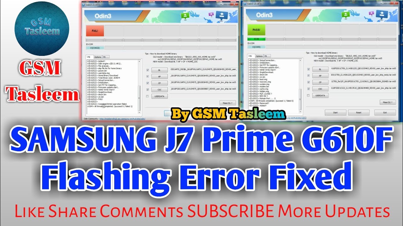 Samsung J7 Prime Samsung G610F Flashing Error 100% Fixed Free Samsung Pit File Error Solve By