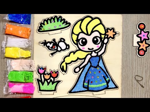Video 10+ Tô màu tranh bọt xốp slime công chúa elsa,... - youtube