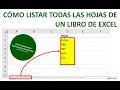 Cómo listar todas las hojas de un libro de Excel