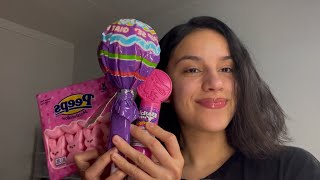 ASMR trying easter treats🩷 (marshmallows, lollipops, gum) 🍭
