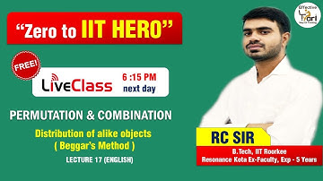 Permutation & Combination L17E | IIT JEE Maths by RC Sir | Beggar