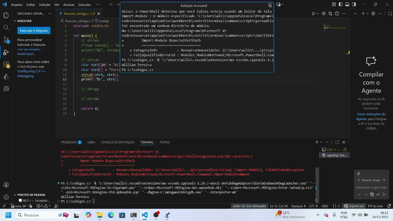 C 36 - Funções para Strings