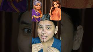 Old women V/s Young Woman Makeup challange 😱||#shorts #funny #thesastamakeup #makeup