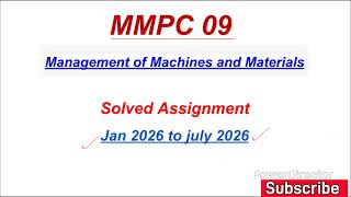 MMPC 09 Solved Assignment 2026 | MMPC 9 Solved Assignment JAN 2026 & July 2026| MBA Assignment IGNOU