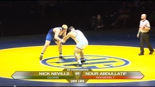 CIF State - 285 lbs. Nick Nevills (Clovis) vs Nour Abdullatif (Roosevelt)
