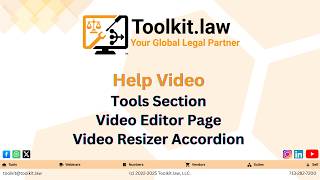 Fast, Precise Legal Video Resizing | Toolkit.law Video Resizer