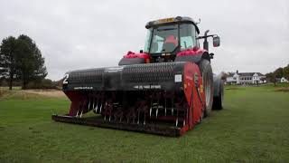 Deep Tine Aeration on the Fairways at Hollinwell Golf Club