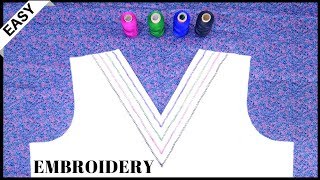 How To Make Embroidery Design In Usha Janome Wonder Stitch Sewing Machine In Hindi by Shreya Fashion