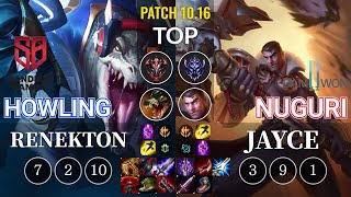 SB Howling Renekton vs DWG Nuguri Jayce Top - KR Patch 10.16