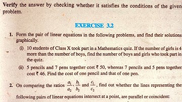 10 th (NCERT) Maths-PAIR OF LINEAR EQUATIONS IN TWO VARIABLES EXERCISE- 3.2 (Solution) | Pathshala