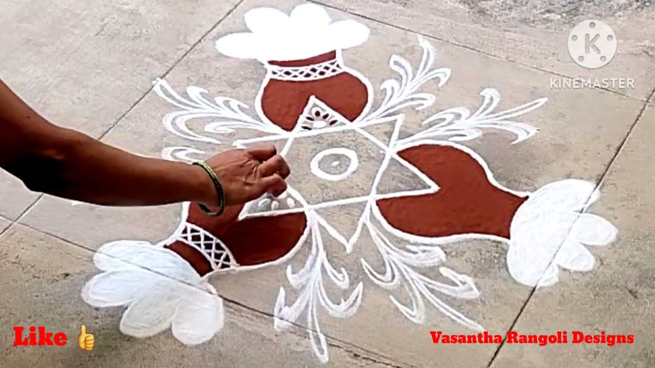 Easy Beginner's Sankranthi Muggulu || Traditional Festival Rangoli || Simple and Elegant Rangoli ✨️ 