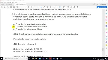 Linguagem de Programação - Correção Exercício 12 da Lista 3