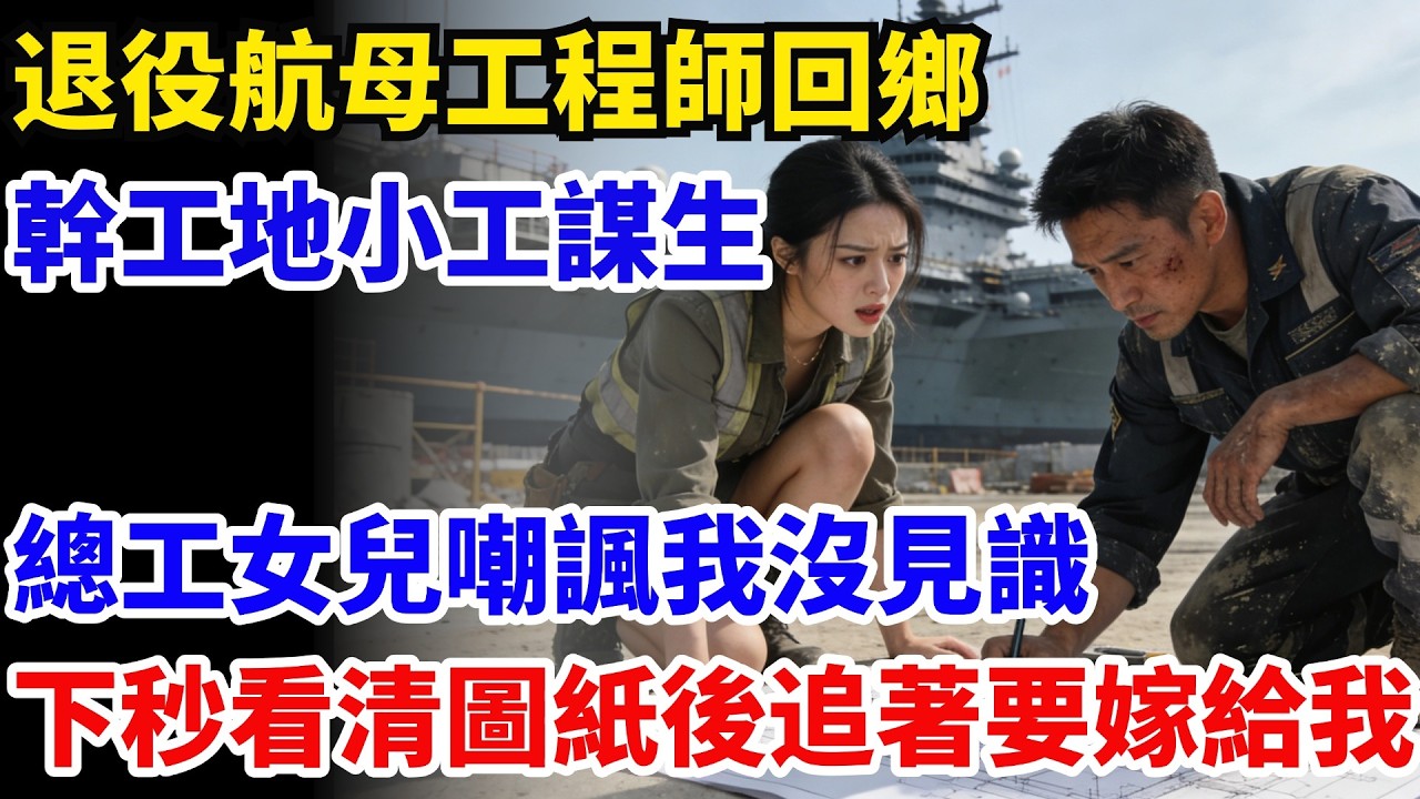 退役航母工程師回鄉，幹工地小工謀生，總工女兒嘲諷我沒見識，下秒看清我畫的圖紙後追著要嫁給我#奇聞#故事#情感小說#幸福人生#人生故事#家庭故事#中老年