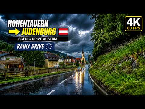 Scenic Drive from Hohentauern to Judenburg 🇦🇹 | Rainy Austrian Alpine Road (4K 60FPS)