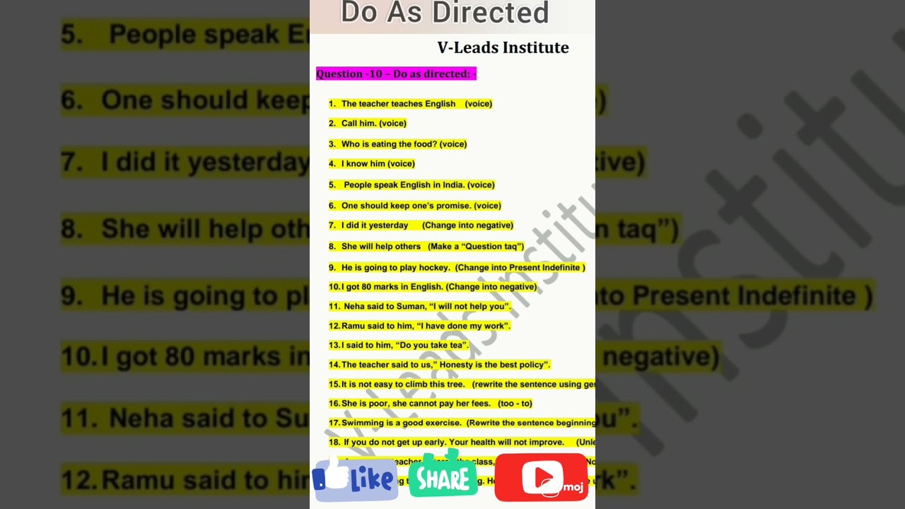 important do as directed 