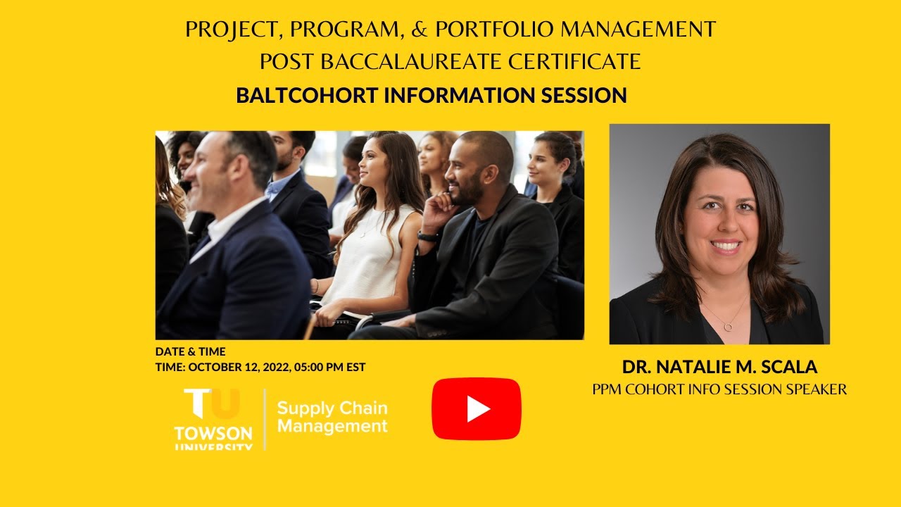 Project, Program, & Portfolio Management Post Baccalaureate Certificate| Towson University BaltCo