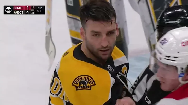 Patrice Bergeron did not like the hit by Pezzetta ...
