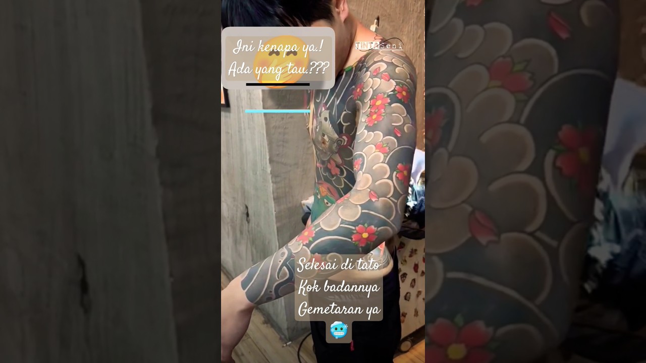 gambar seni tattoo Yakuza || kok badannya gemetaran selesai di tatto 