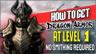 Skyrim - How to get Dragon Armor at Level 1 - No smiting required Anniversary Edition